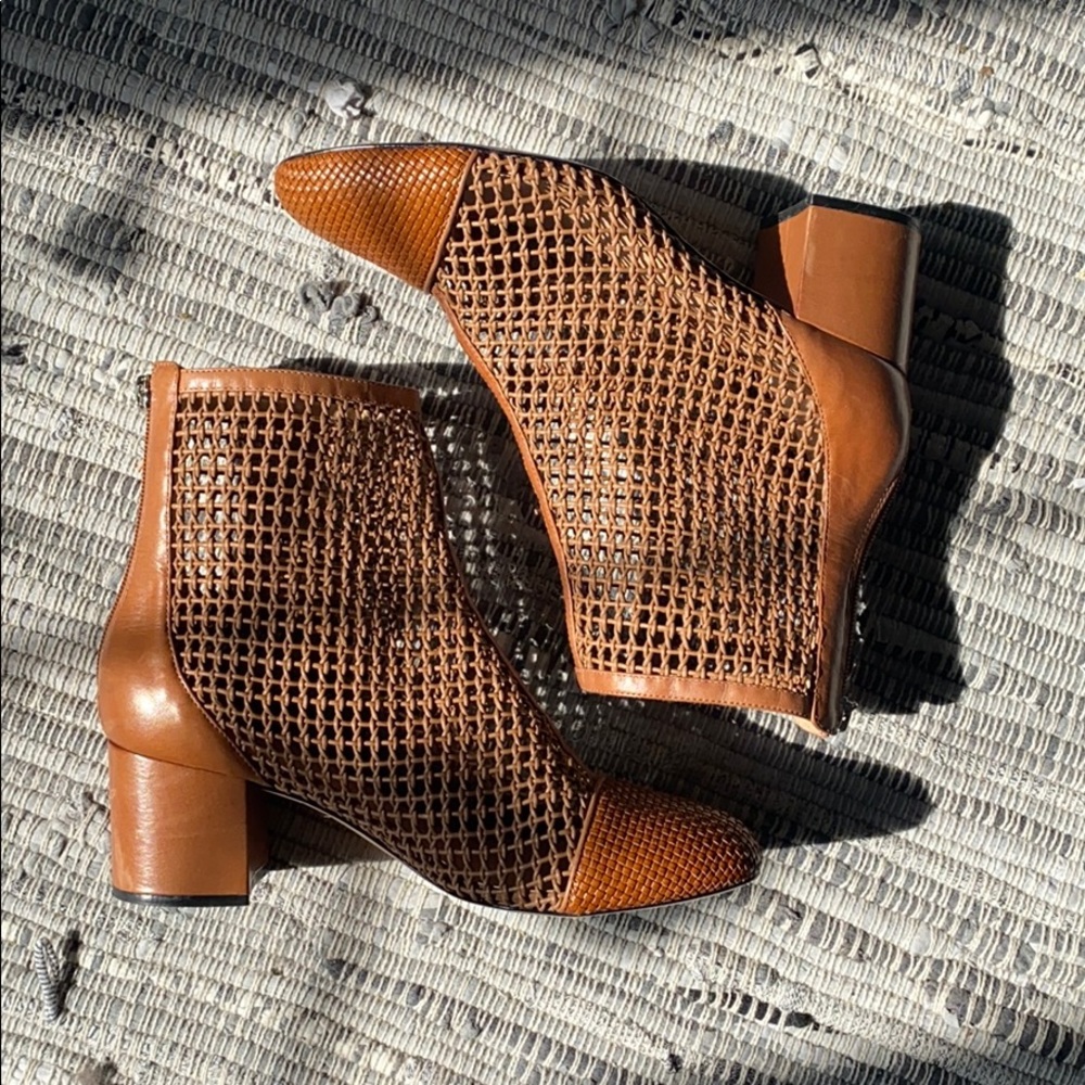 Schutz Woven Leather Booties